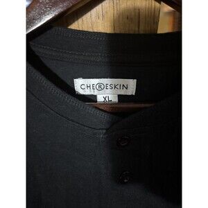 Chereskin Men's XL Black Long Sleeve Henley Shirt Vintage